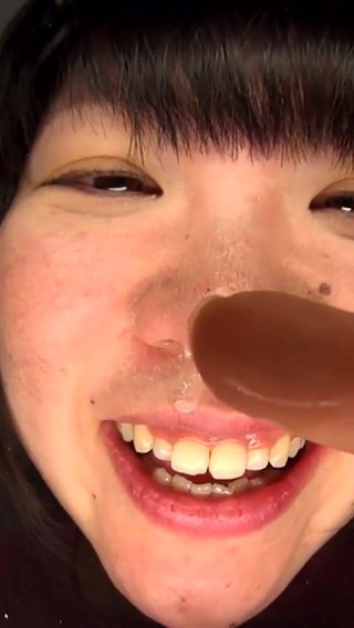No Other Girl Plays with a Snot Bubble Like Haruka Misaki She Drops It on the Lens and Licks It Back Without Any Shame