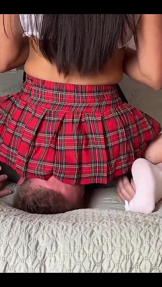 Reverse Facesitting in Skirt Absolutely Trap Under Ass