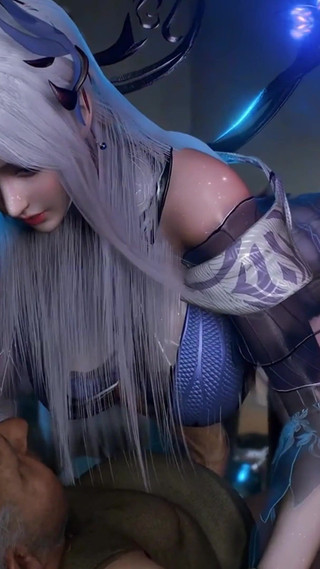 3D Big Boobs Super Cute Cosplay Model Cheating with Short Old Elf