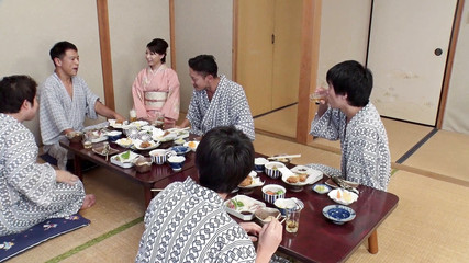 Japanese gangbang at the tea house