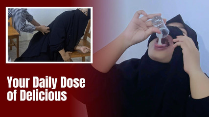 Hijab Girl with Niqab Eat a Fresh Cum From a Stranger in Waiting Room - Minokiiko