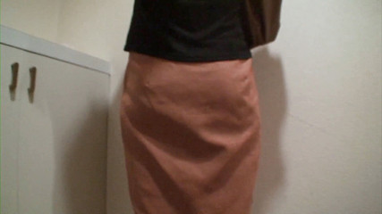 Having fun on the stairs showing her package